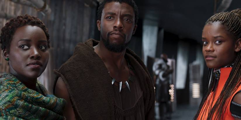 Nakia, T'Challa, and Shuri in Black Panther