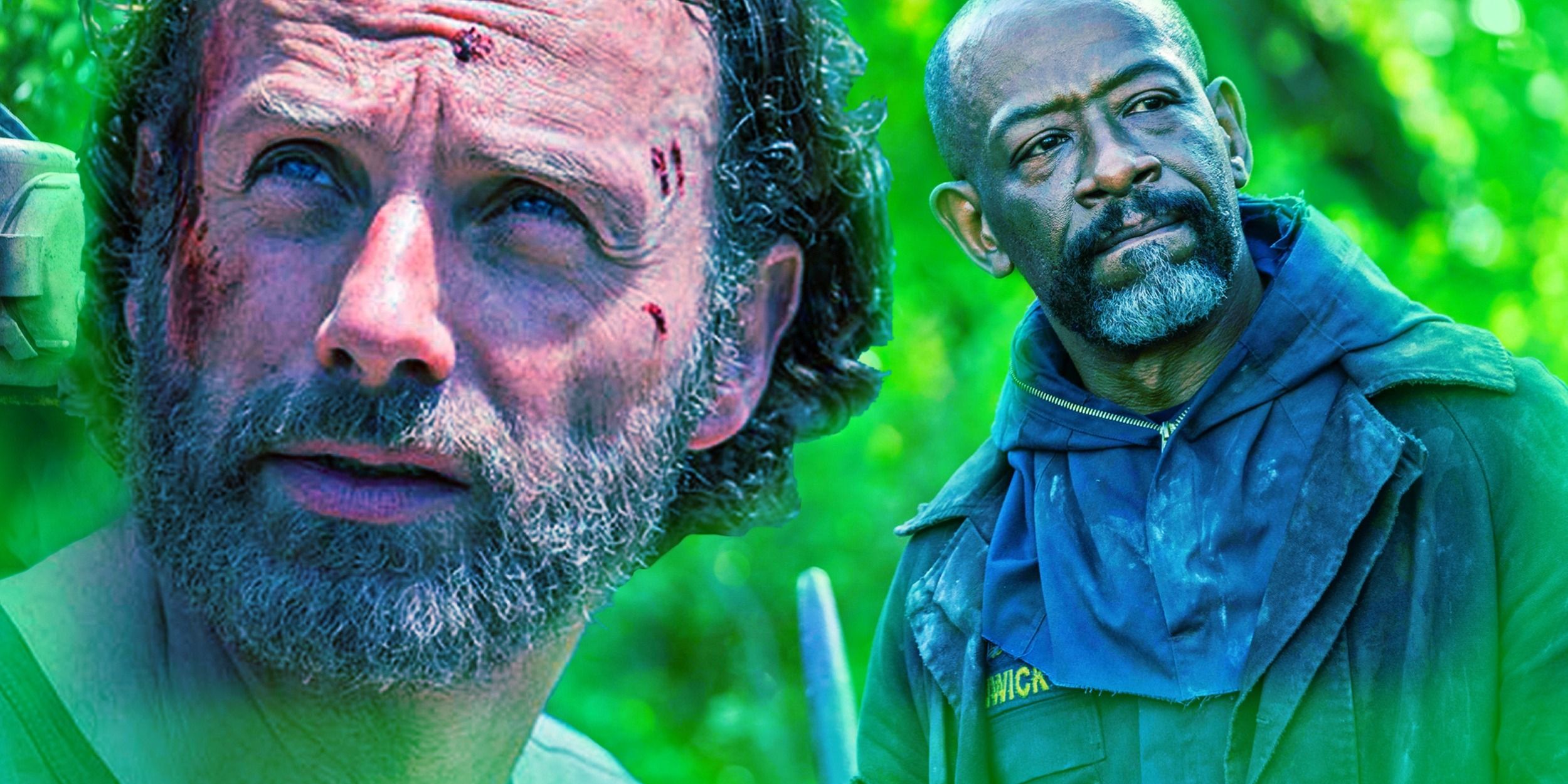 Custom Image of Andrew Lincoln as Rick Grimes and Lennie James as Morgan Jones in The Walking Dead