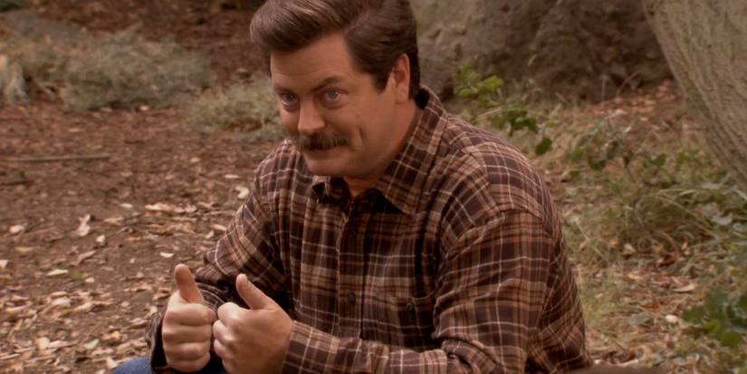 Ron Swanson na natureza em Parks and Recreation