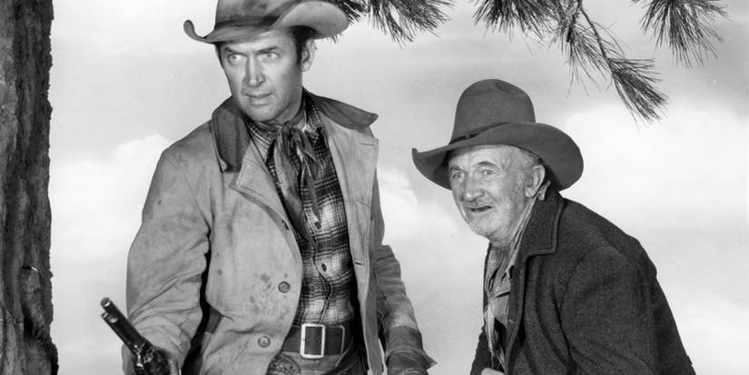 James-Stewart and Walter Brennan in The Far Country 