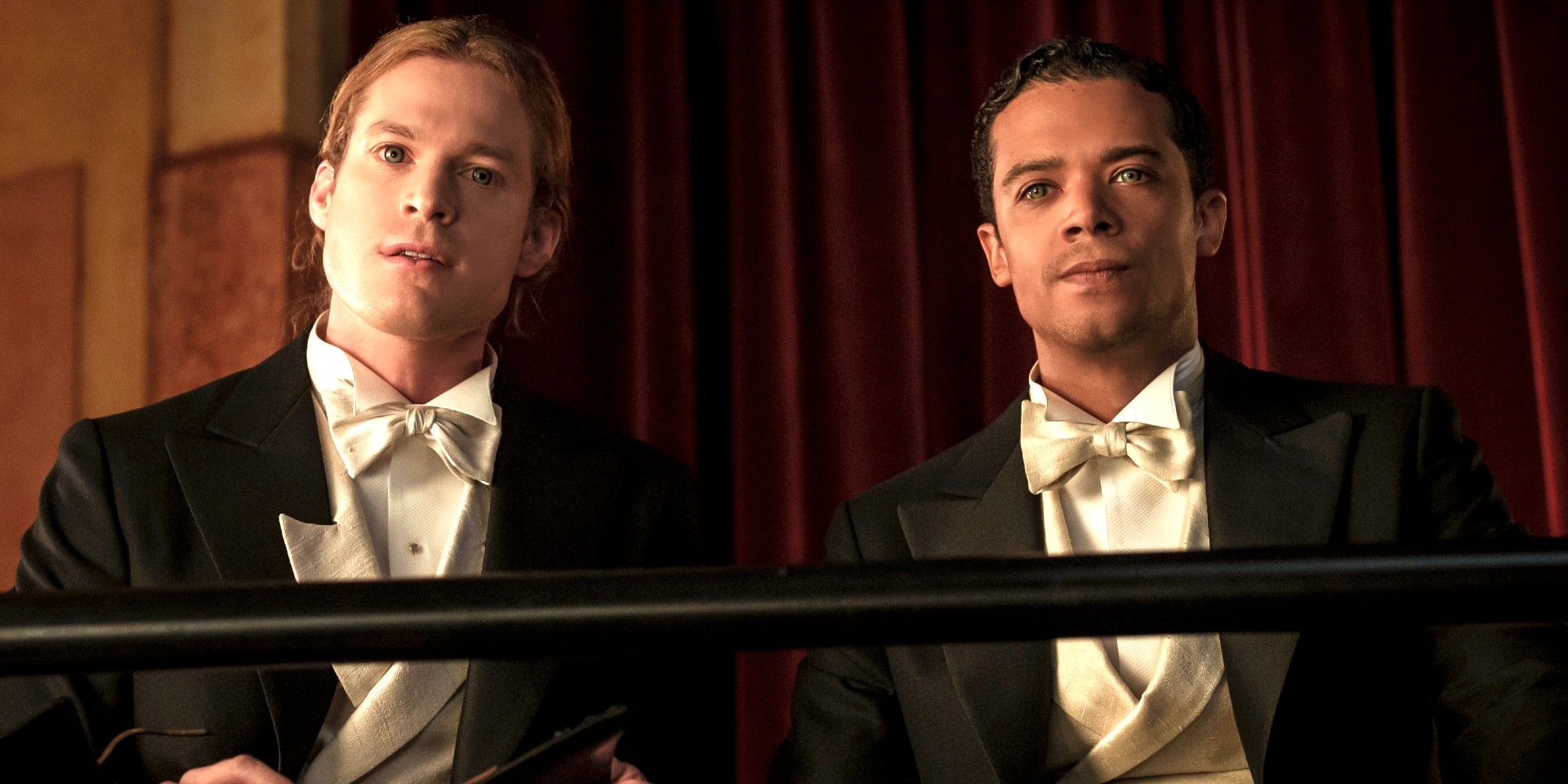 Sam Reid and Jacob Anderson Sitting Together in Interview with the Vampire