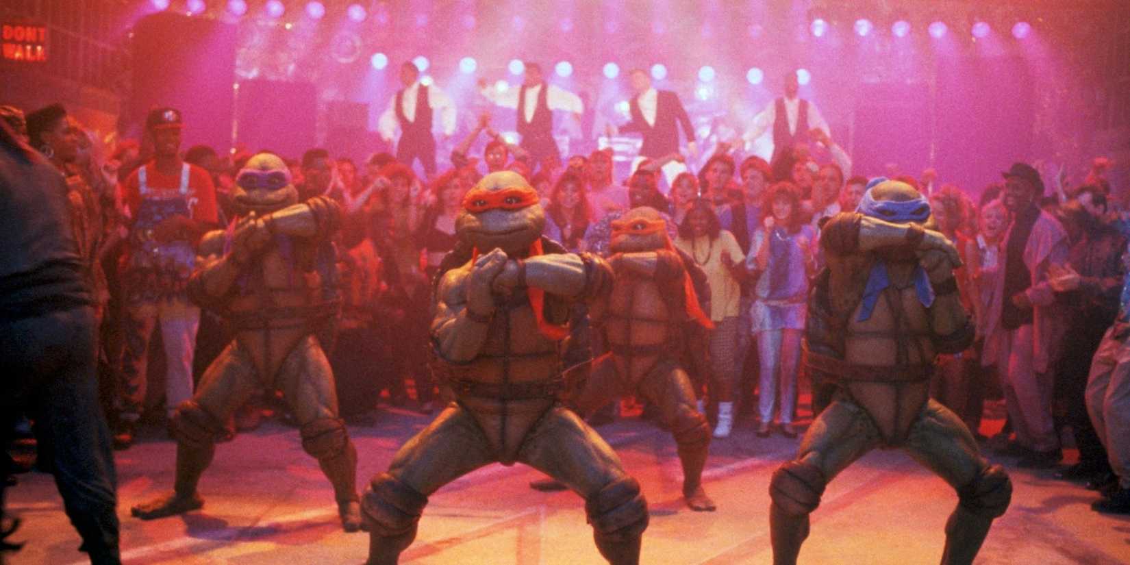 Vanilla Ice and Turtles dancing in Teenage Mutant Ninja Turtles II
