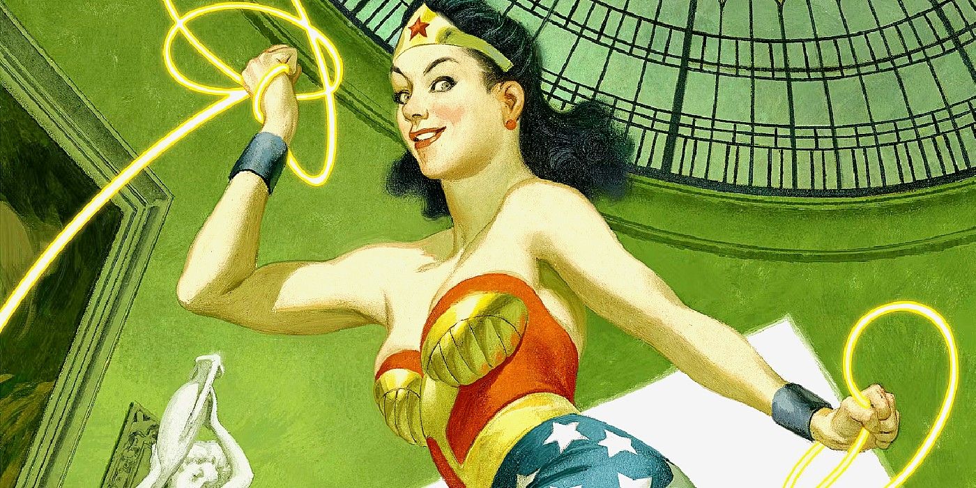 Wonder Woman in DC's Golden Age comics in a Painted Style