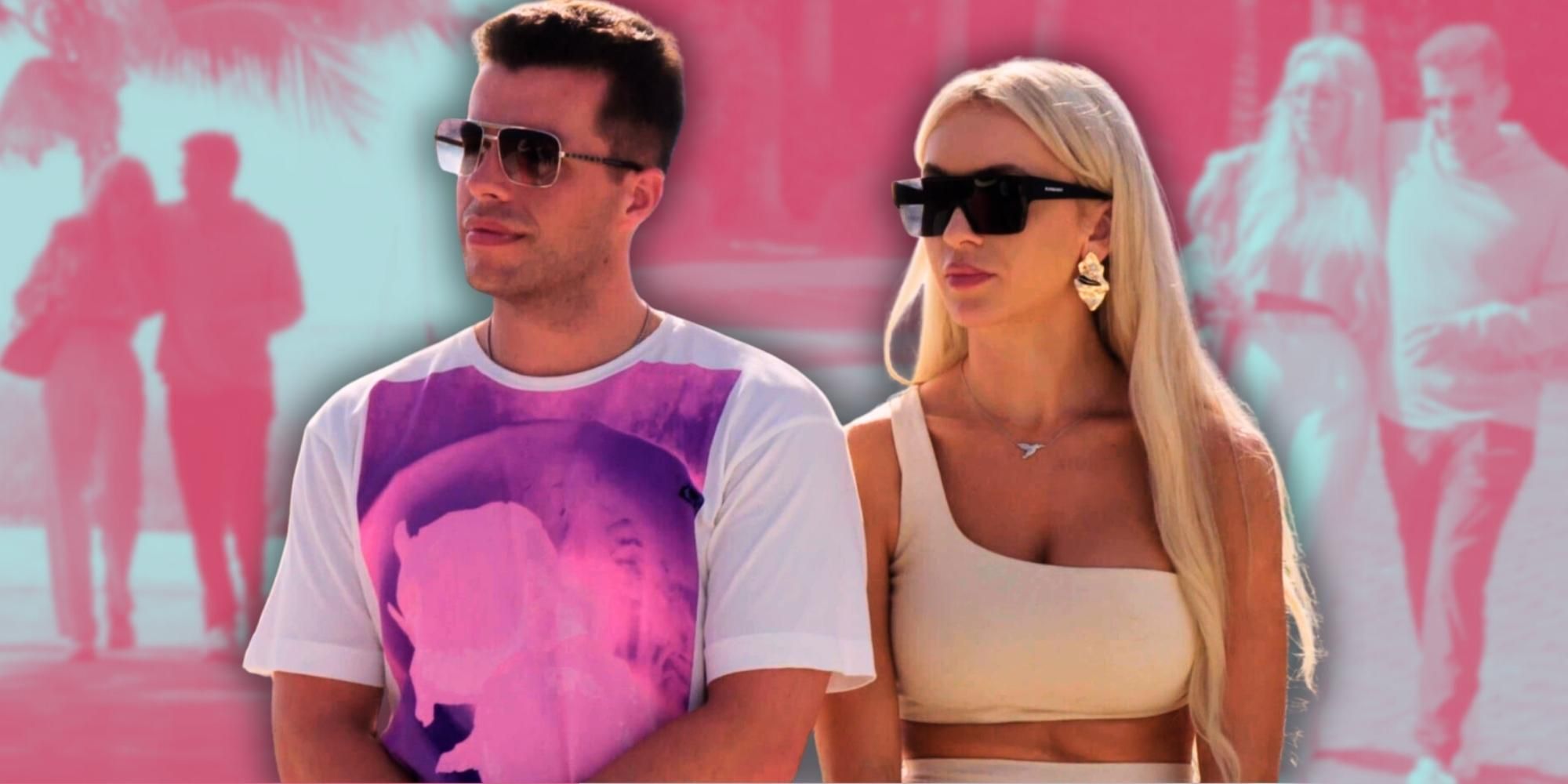 Montage of 90 Day Fiance&rsquo;s Jovi Dufren and Yara Zaya with pink background