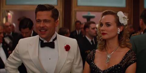 Aldo Raine pretends to be an Italian stuntman at a movie premiere in Inglourious Basterds