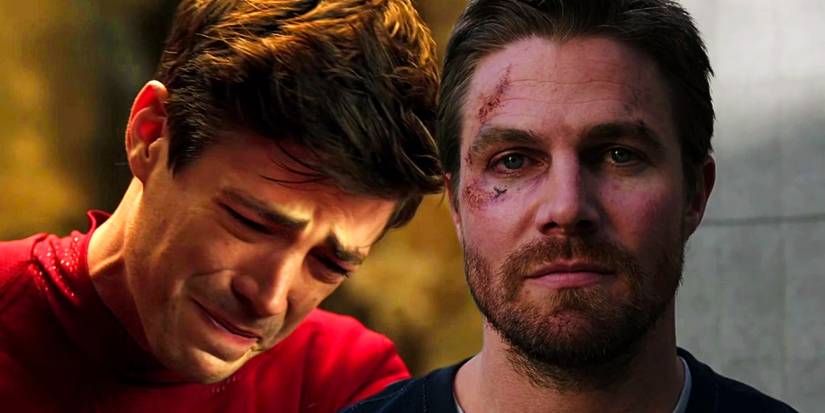 Stephen Amell’s Reaction To Grant Gustin Next To Oliver Queen’s Grave ...