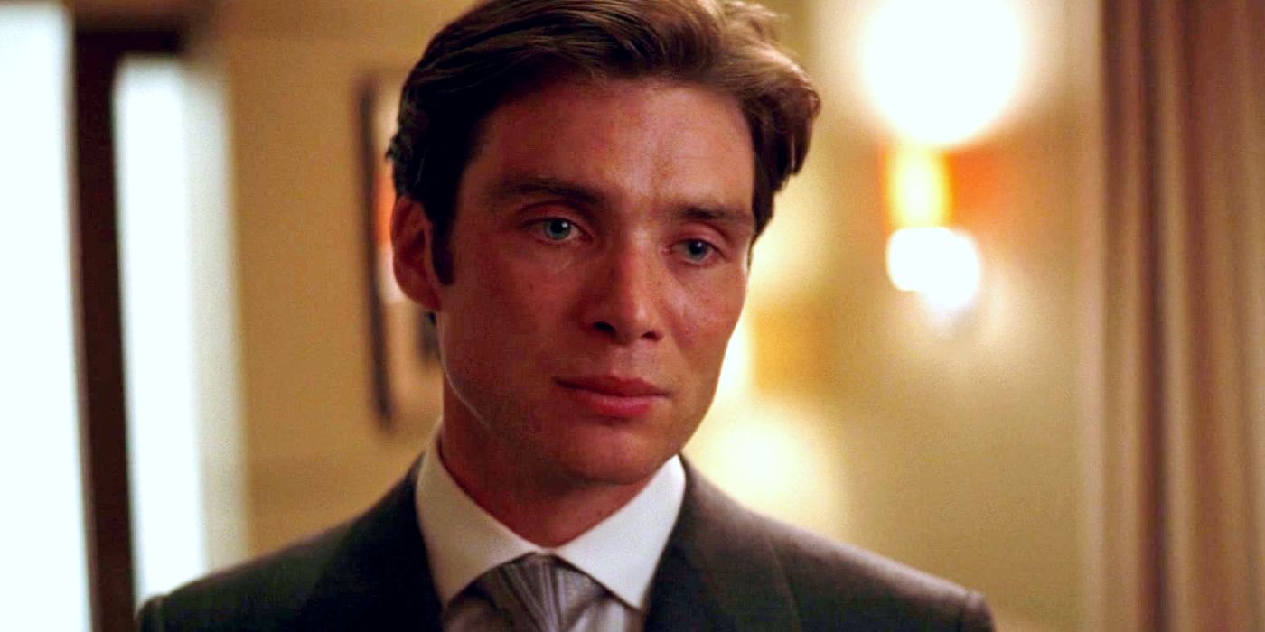 Cillian Murphy wearing a suit in Inception.