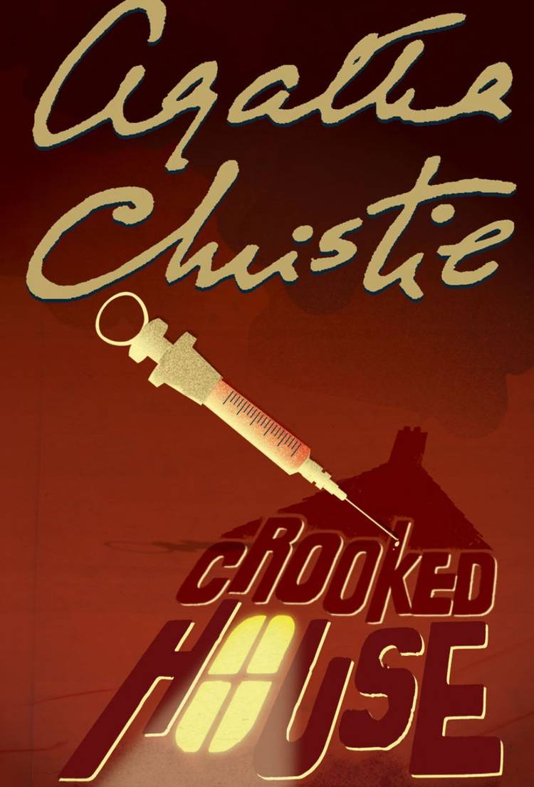 Cover art of Crooked House showing a needle stabbing into a house.