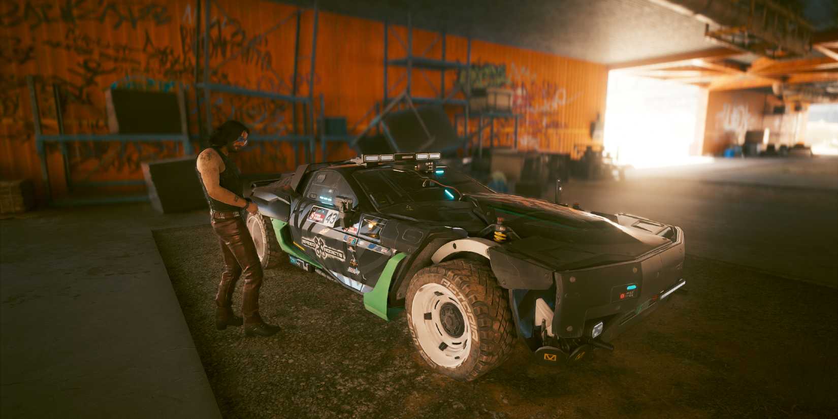Cyberpunk 2077 Johnny Silverhand Admiring Quadra Type 66 Hoon Ken Block Tribute Car