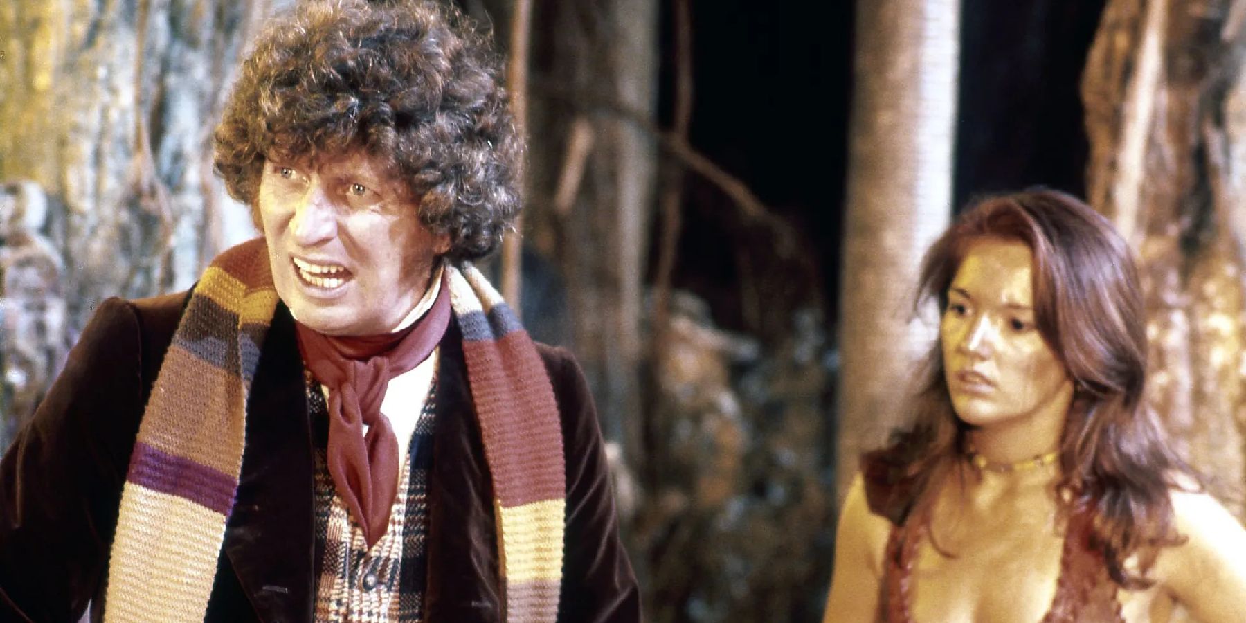 The Fourth Doctor and Leela Navigate an Alien Jungle in Doctor Who