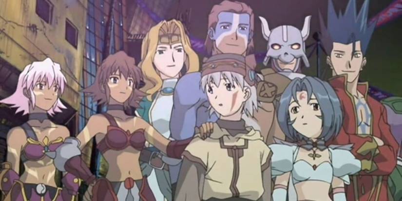 .hack/Sign Anime Characters All Standing With Tsukasa as the Main Focus.