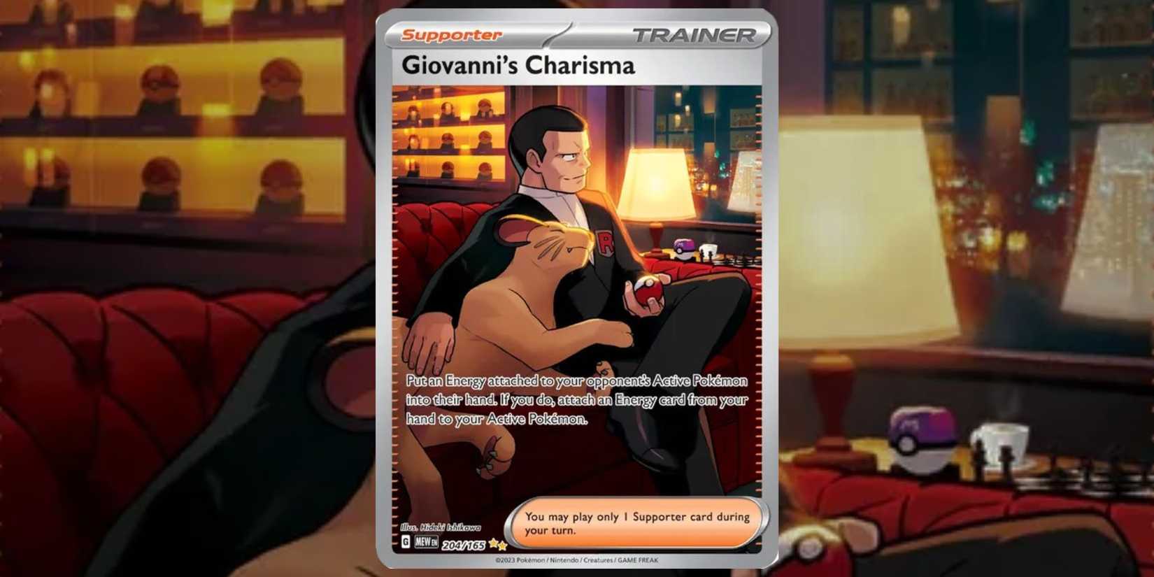 Giovanni's Charisma 204 card from Pokemon 151