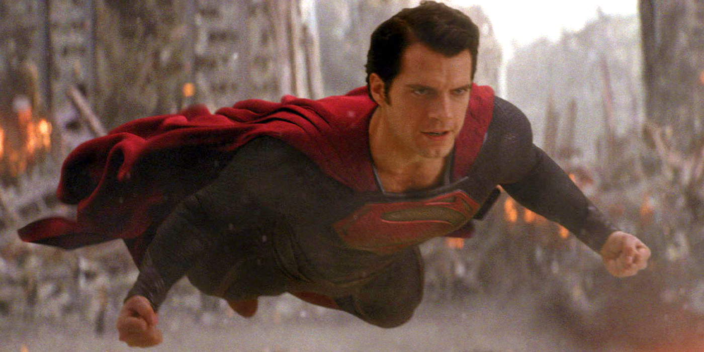 Henry Cavill's Superman flies through rubble in DC's Man of Steel