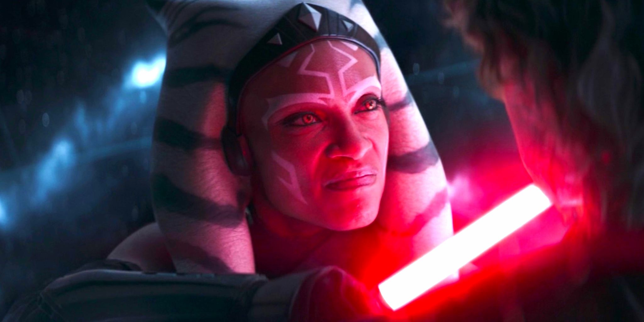 Ahsoka reflects Sith eyes when facing Anakin in Ahsoka episode 5.