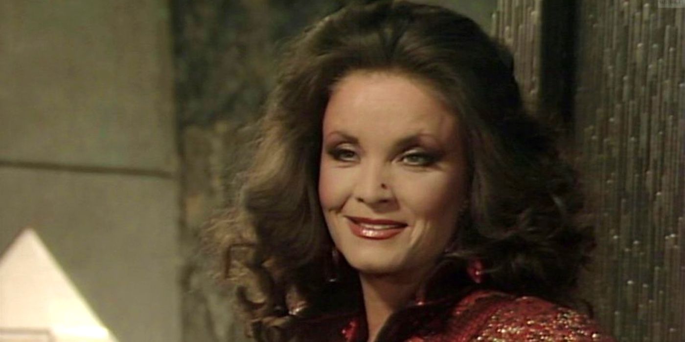 The Rani, an evil Time Lady, smiling in Doctor Who