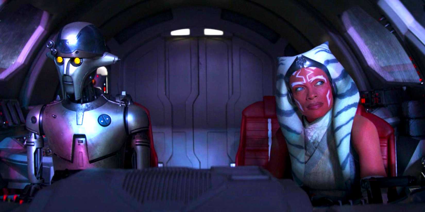 Ahsoka and Fuyang talk in the ship's cockpit in episode 6 of Ahsoka.