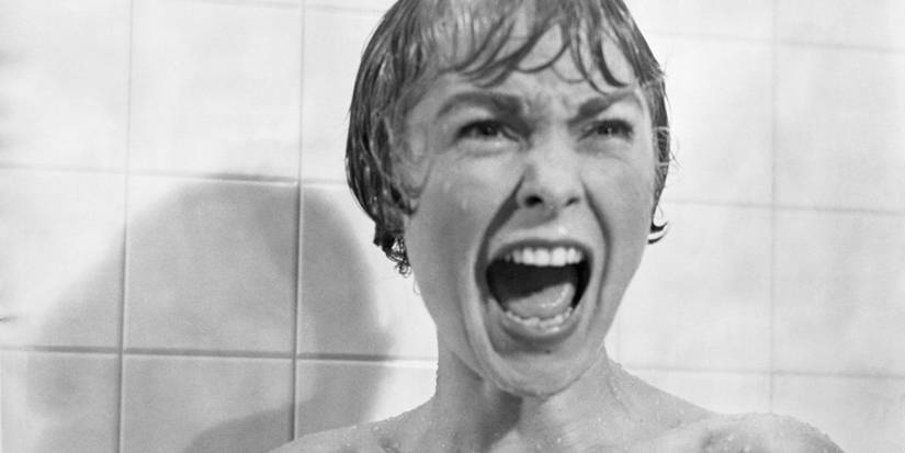 Janet Leigh schreit in der berüchtigten Duschszene in „Psycho“.