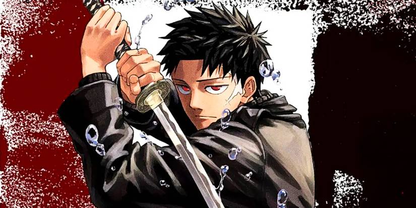 Kagurabachi full color artwork from Volume 1 of the manga, depicting the main character wielding a katana while looking forward.