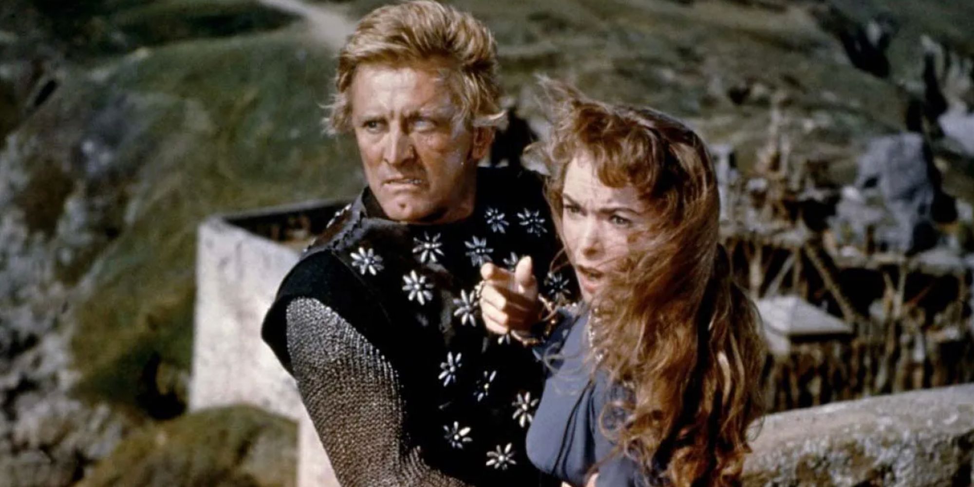 Kirk Douglas e Janet Leigh sorpresi in The Vikings