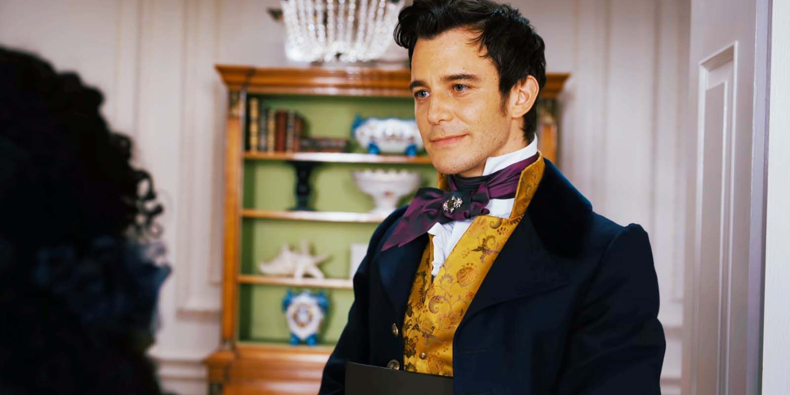 Luke Thompson as Benedict Bridgerton Looking Serous in Bridgerton Season 2 Episode 2