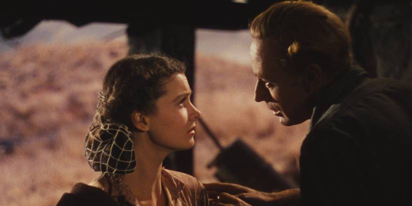 Scarlett O' Hara, played by Vivien Leigh, confronting Ashley Wilkes in Gone With The Wind