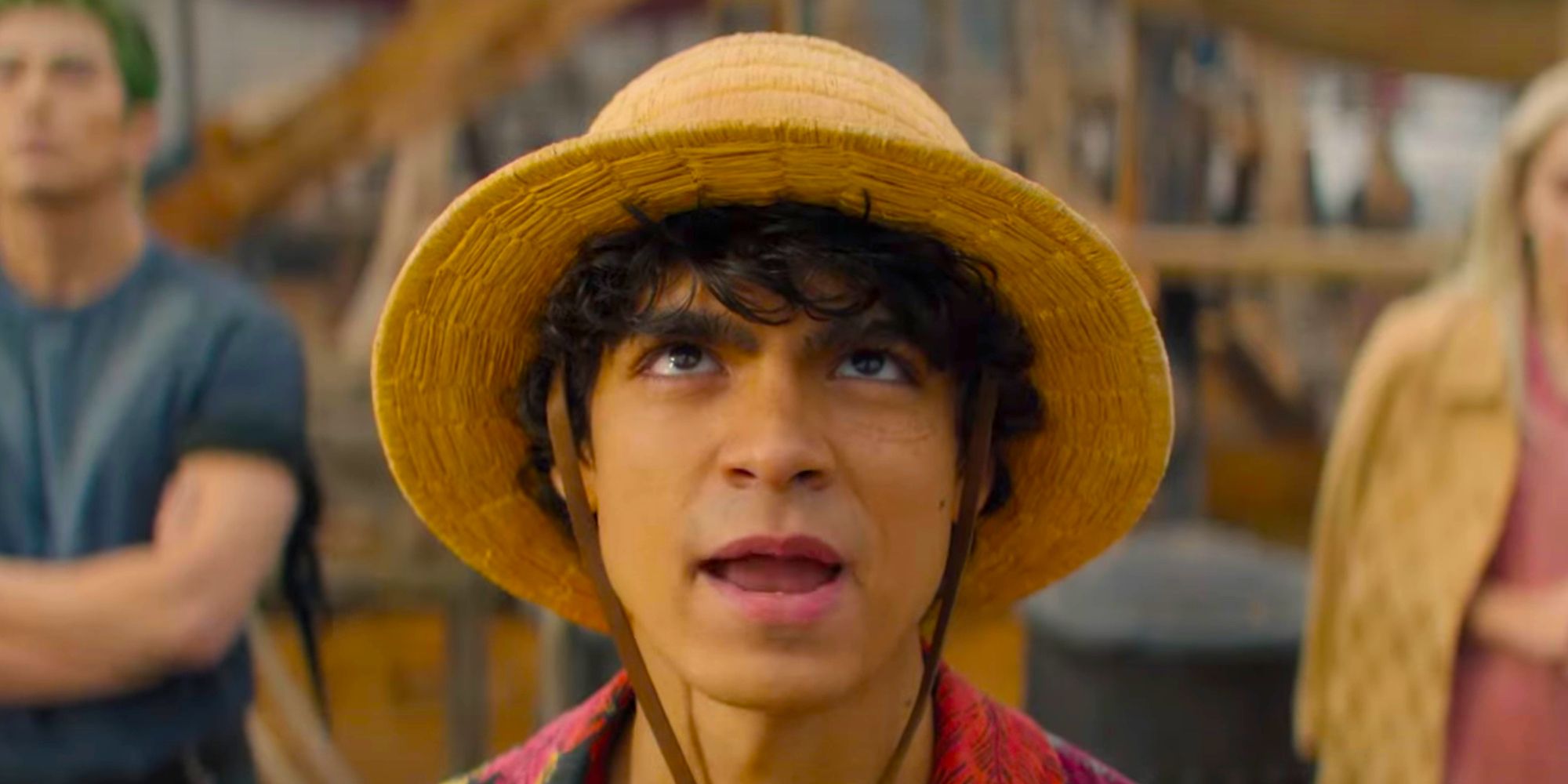 Luffy looking determined and staring at the Going Merry in One Piece live action