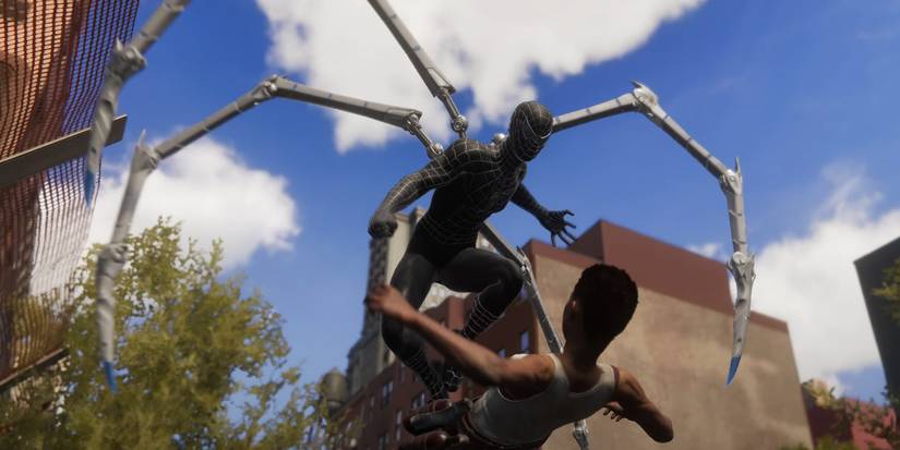 The Spider-Man 3 movie Black Suit in Spider-Man 2 game
