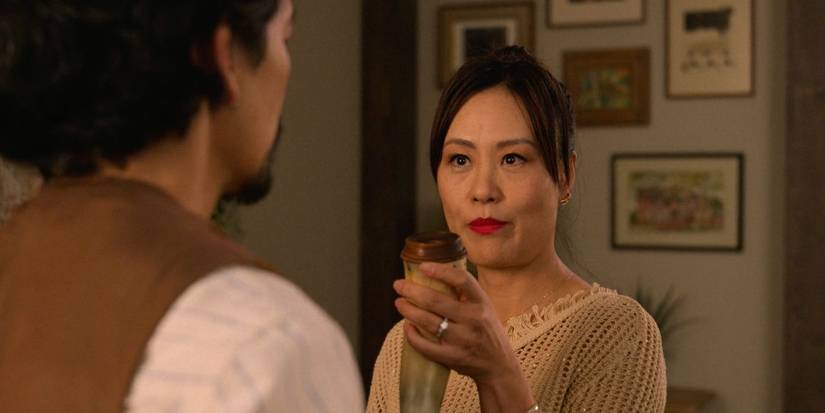 John Cho as Funcle Ulysses with Vivian in The Afterparty season 2 finale