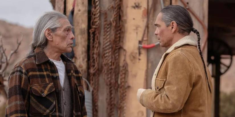 Leaphorn talking to another character in Dark Winds season 2 finale