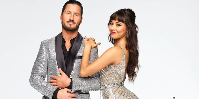 Xochitl Gomez with her professional partner on Dancing With The Stars season 32
