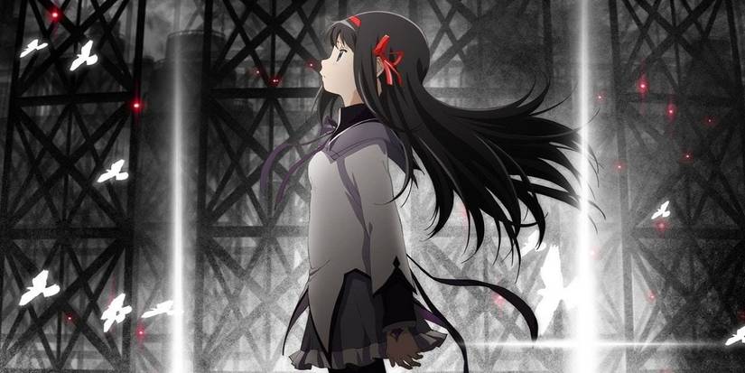 Puella Magi Madoka Magica Rebellion Homura Akemi looking sad