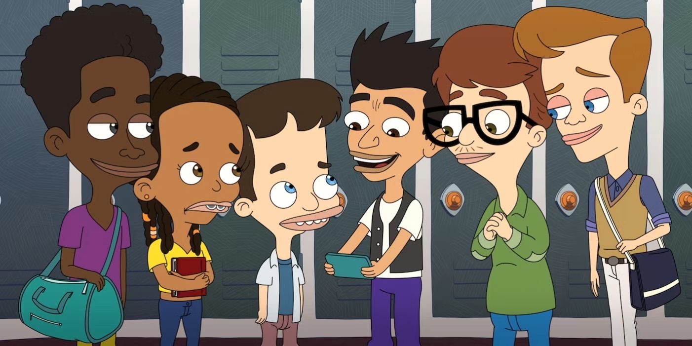 Personaggi principali di Big Mouth davanti agli armadietti