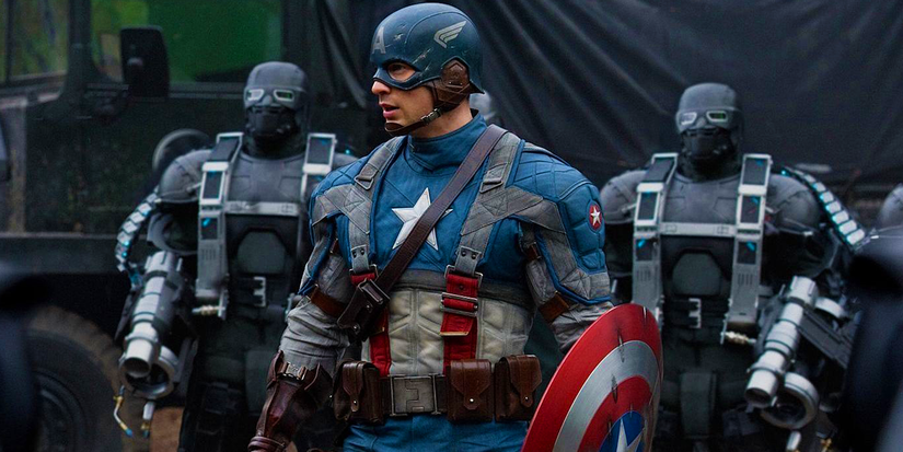 Chris Evans como Steve Rogers Capitão América em Capitão América O Primeiro Vingador