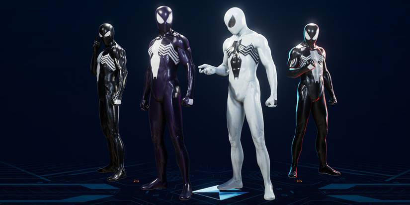 Peter's Classic Black suit and its variants in Marvel's Spider-Man 2