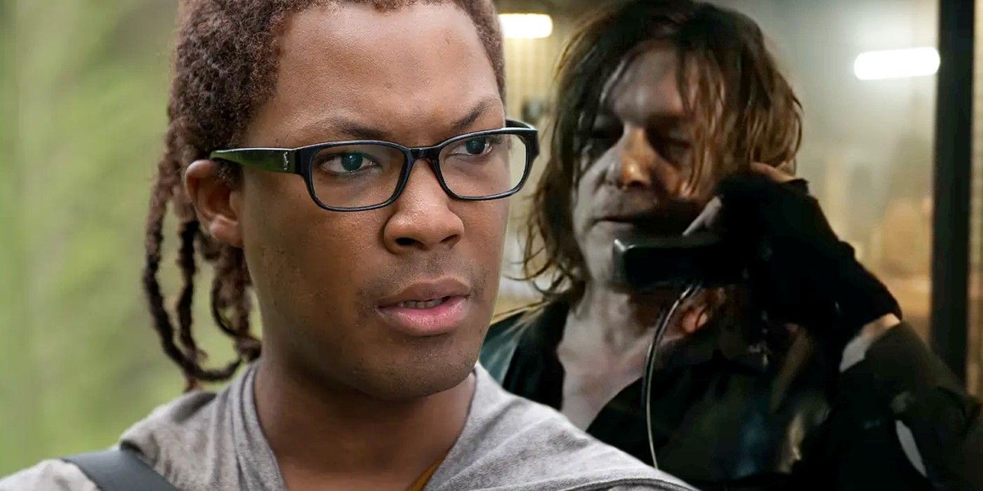 Corey Hawkins as Heath and Norman Reedus as Daryl Dixon in Walking Dead