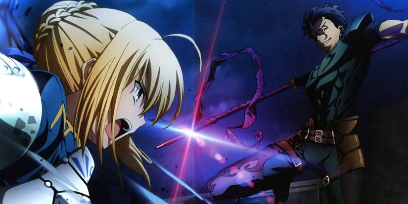 Fate Zero still featuring Saber facing off against Lancer.