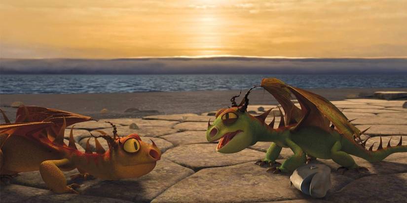 The Terrible Terror being cautious in How to Train Your Dragon.