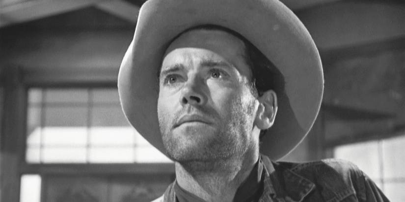Henry Fonda as Gil Carter looking serious in The Ox-Bow Incident