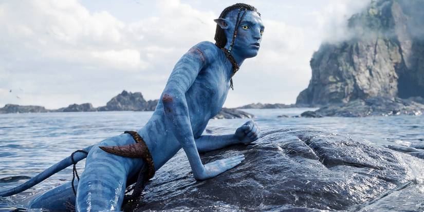 10 Highest Grossing Sci-Fi Movies Of All Time At The U.S. Box Office 6 Lo’ak laying on a rock in Avatar 2: The Way of Water.