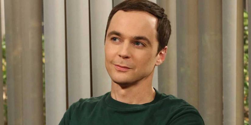 Jim Parsons as Sheldon Cooper smiling slightly in The Big Bang Theory