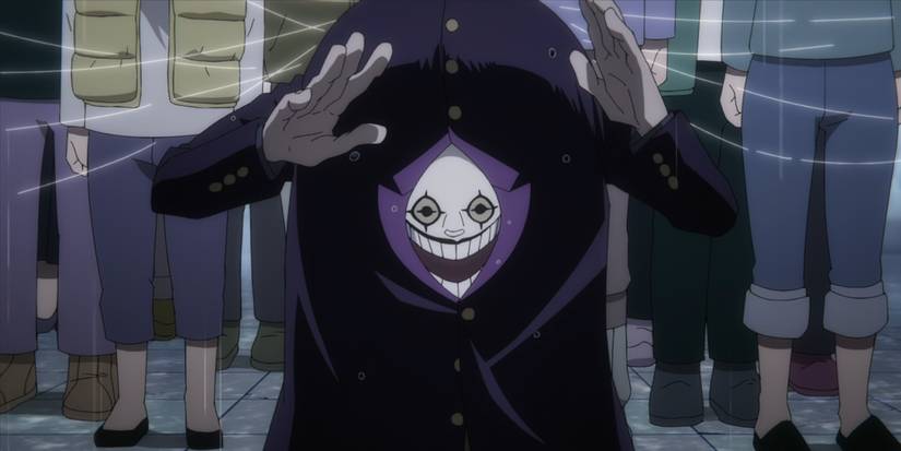 My Hero Academia villain Dictator, using his Despot Quirk to control people.