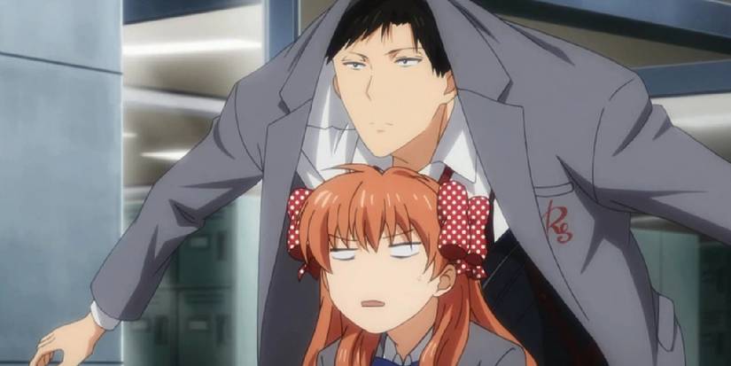 Monthly Girls Nozaki moment where Nozaki hovers above the female lead.