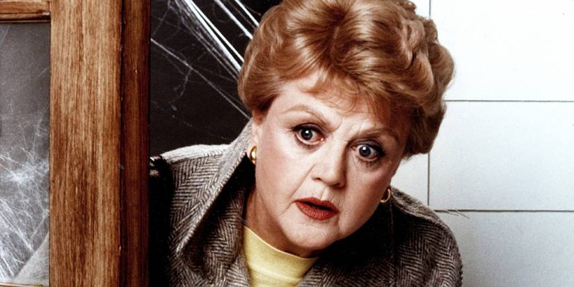 Jessica Fletcher com expressão chocada em Murder, She Wrote.