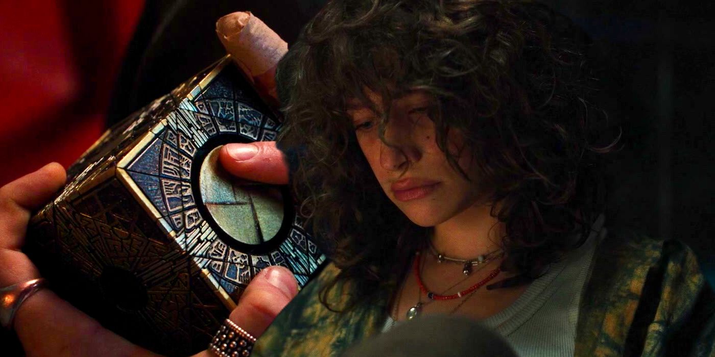 Odessa A'zion as Riley McKendry in Front of the Lament Configuration in Hellraiser 2022 Custom Image