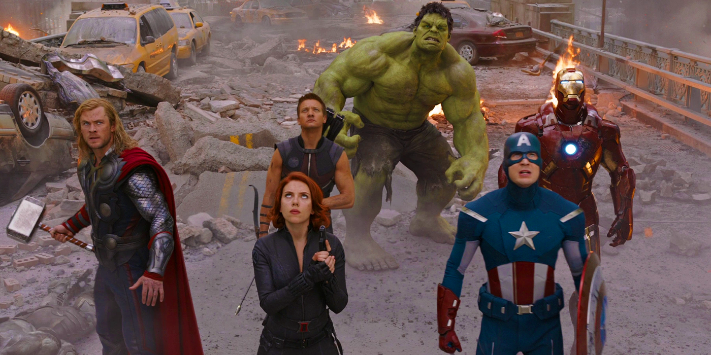 Original Avengers team during the Battle of New York