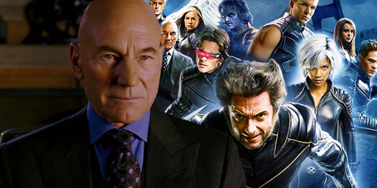 Patrick Stewart as Professor X with the X-Men in Fox's franchise