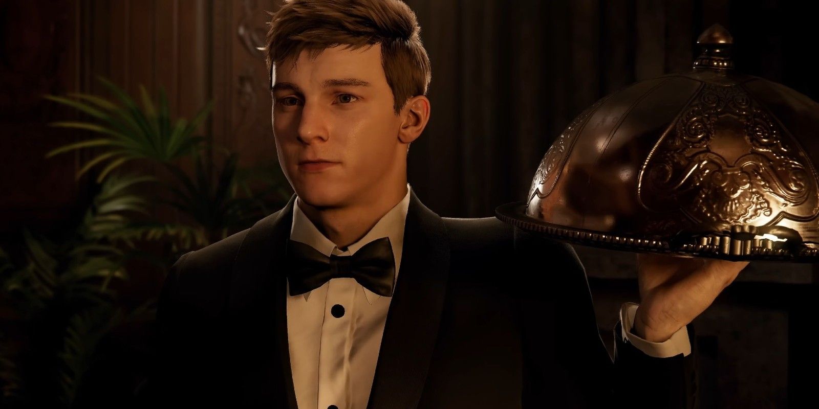 Peter Parker in a tuxedo from Marvel's Spider Man 2.