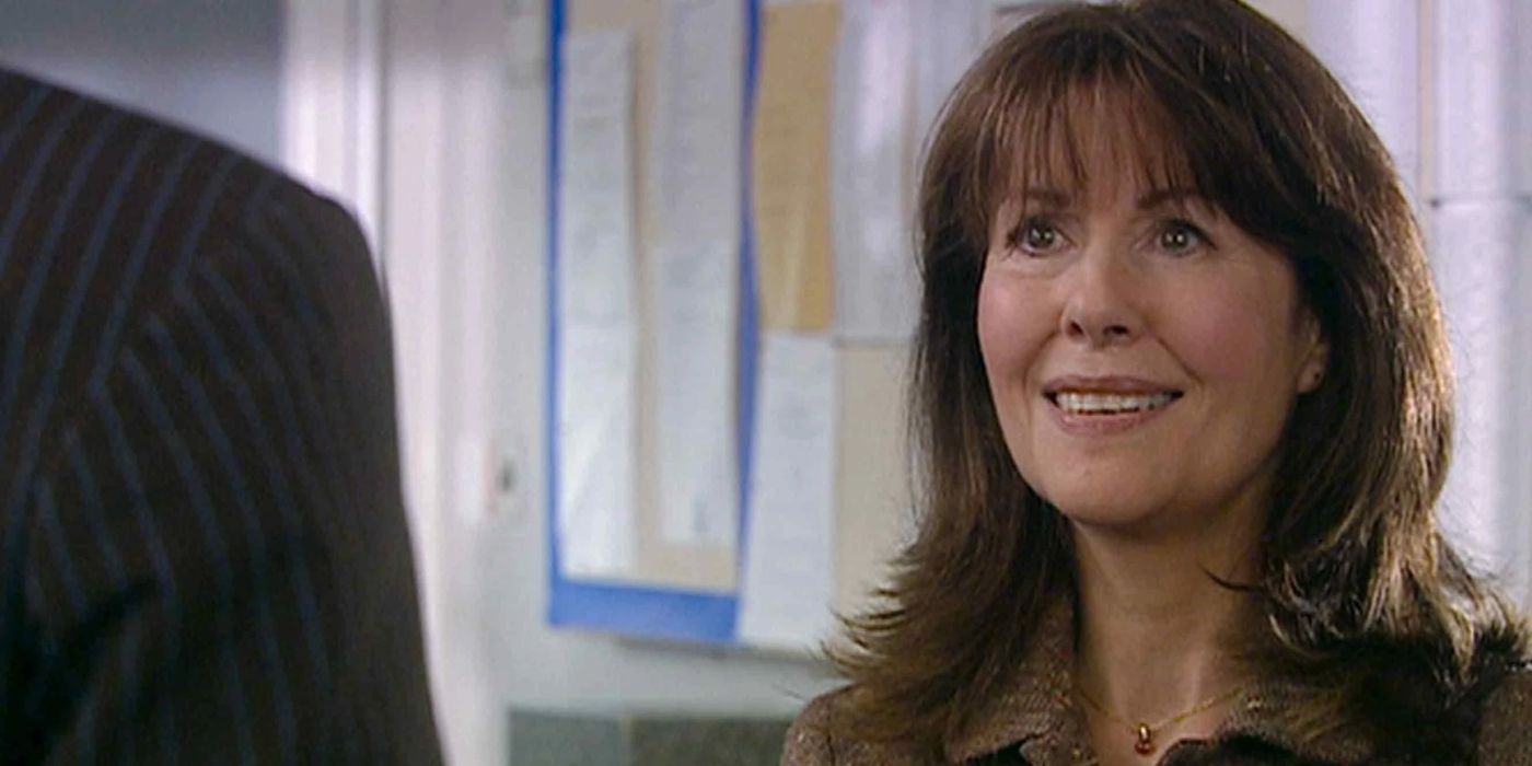 Sarah Jane Smith Smiling in Doctor Who School Reunion