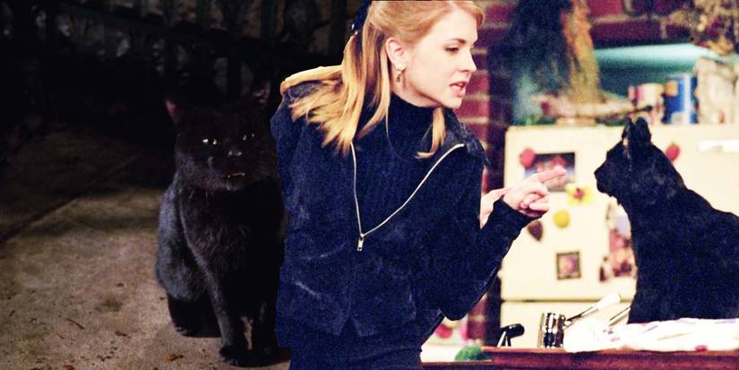 Thackery Binx in 1993's Hocus Pocus and Melissa Joan Hart as Sabrina and Salem in Sabrina The Teenage Witch