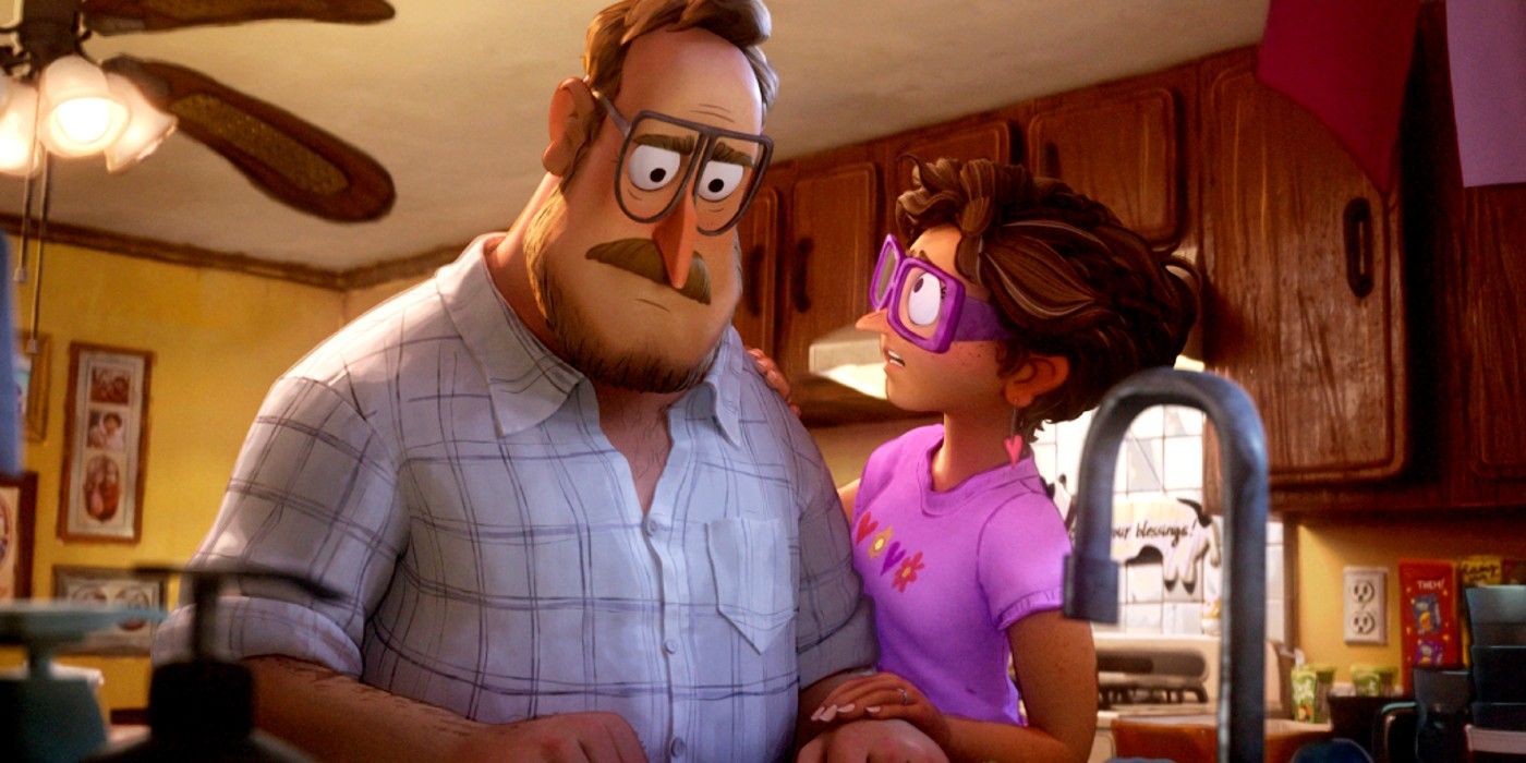 Husband and wife in the kitchen in The Mitchells vs The Machines